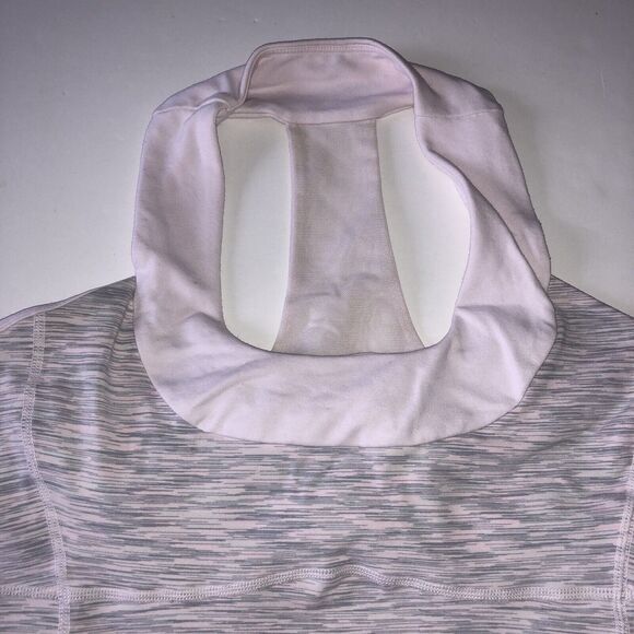 Lululemon Scoop Neck Tank Pink Gray Space Dye Racerback Built In Shelf Bra S 8 - Picture 9 of 10